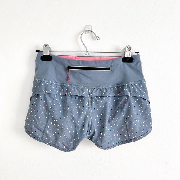 lululemon Speed Short Grey Blue Confetti Running Short Short Size 2 - Picture 5 of 8